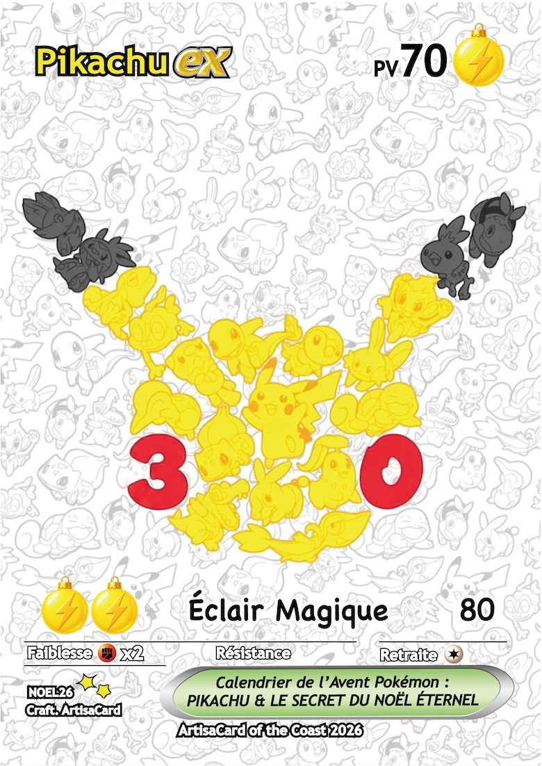 Pokémon 30 ans - Calendrier de l'Avent Pikachu