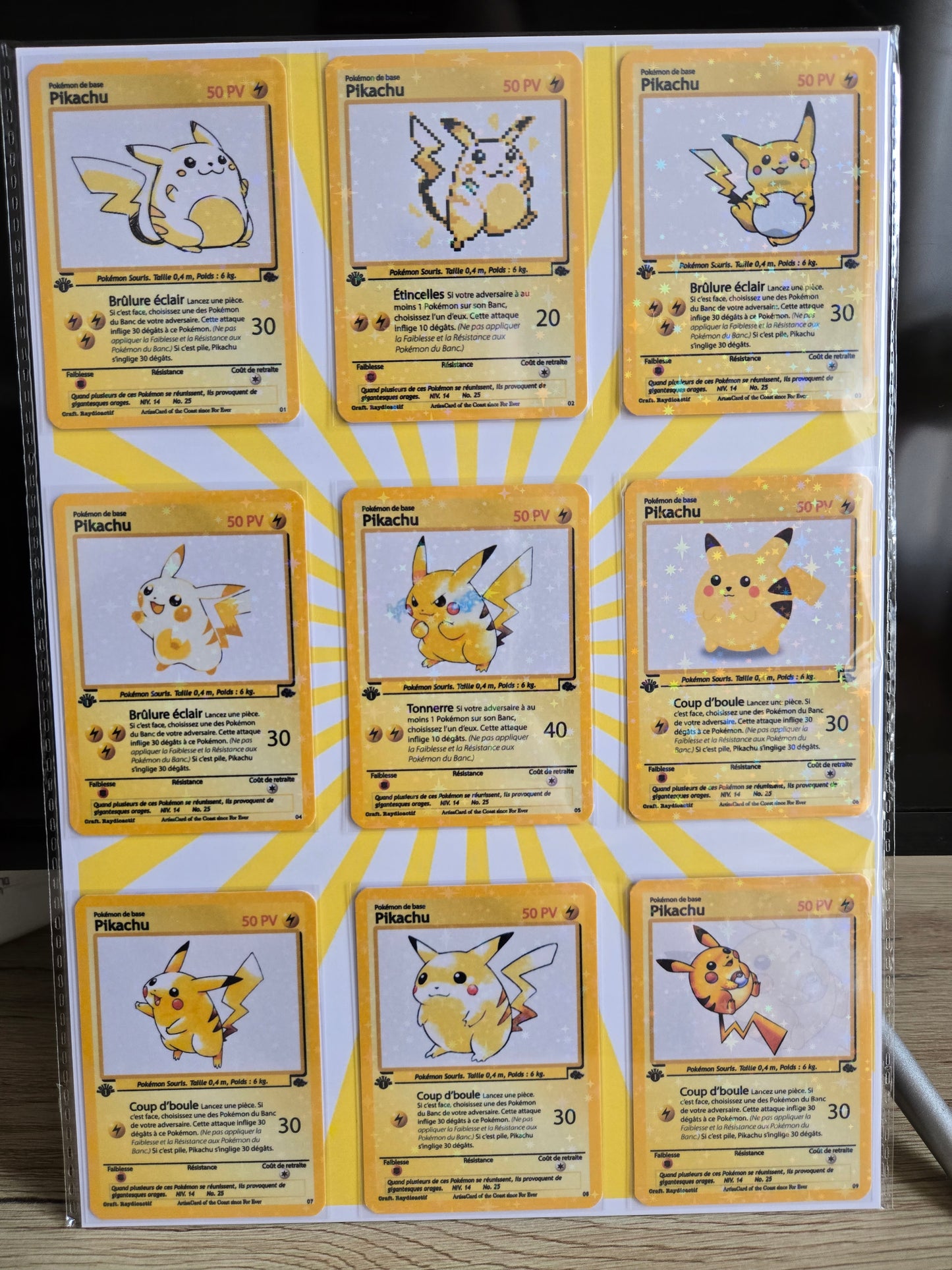 Set Pikachu Rétro Wizards Style 90's